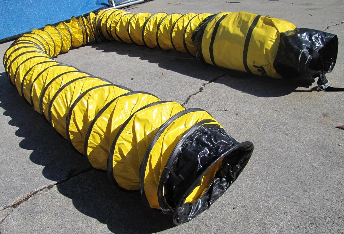 Used General 8" Diameter FD825 Portable Yellow Flexible Ducting Duct 22' Long
