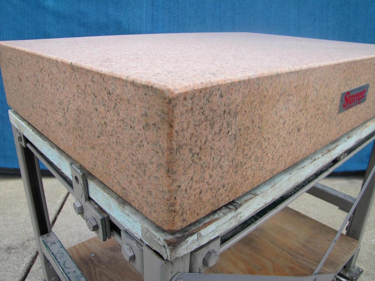 Used Starrett Crystal Pink Granite Surface Plate Inspection Table 36" x 24" Grade AA