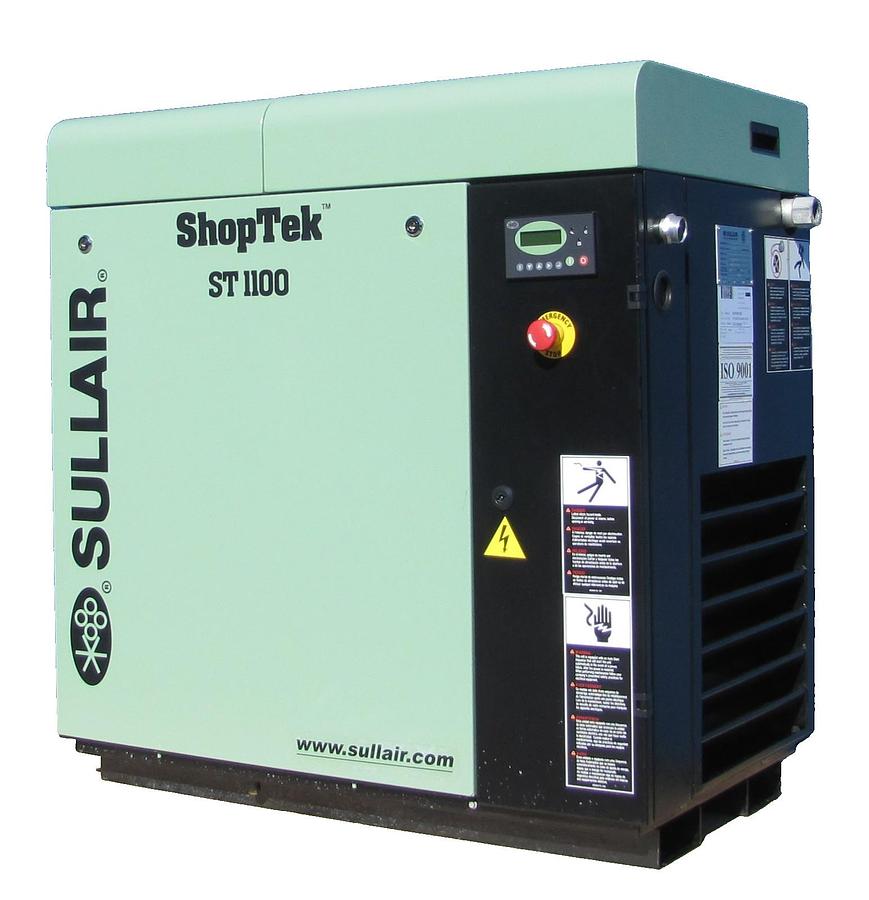 Used Sullair ShopTek ST1100 Rotary Screw 15 HP Air Compressor Only 18,213 Hours