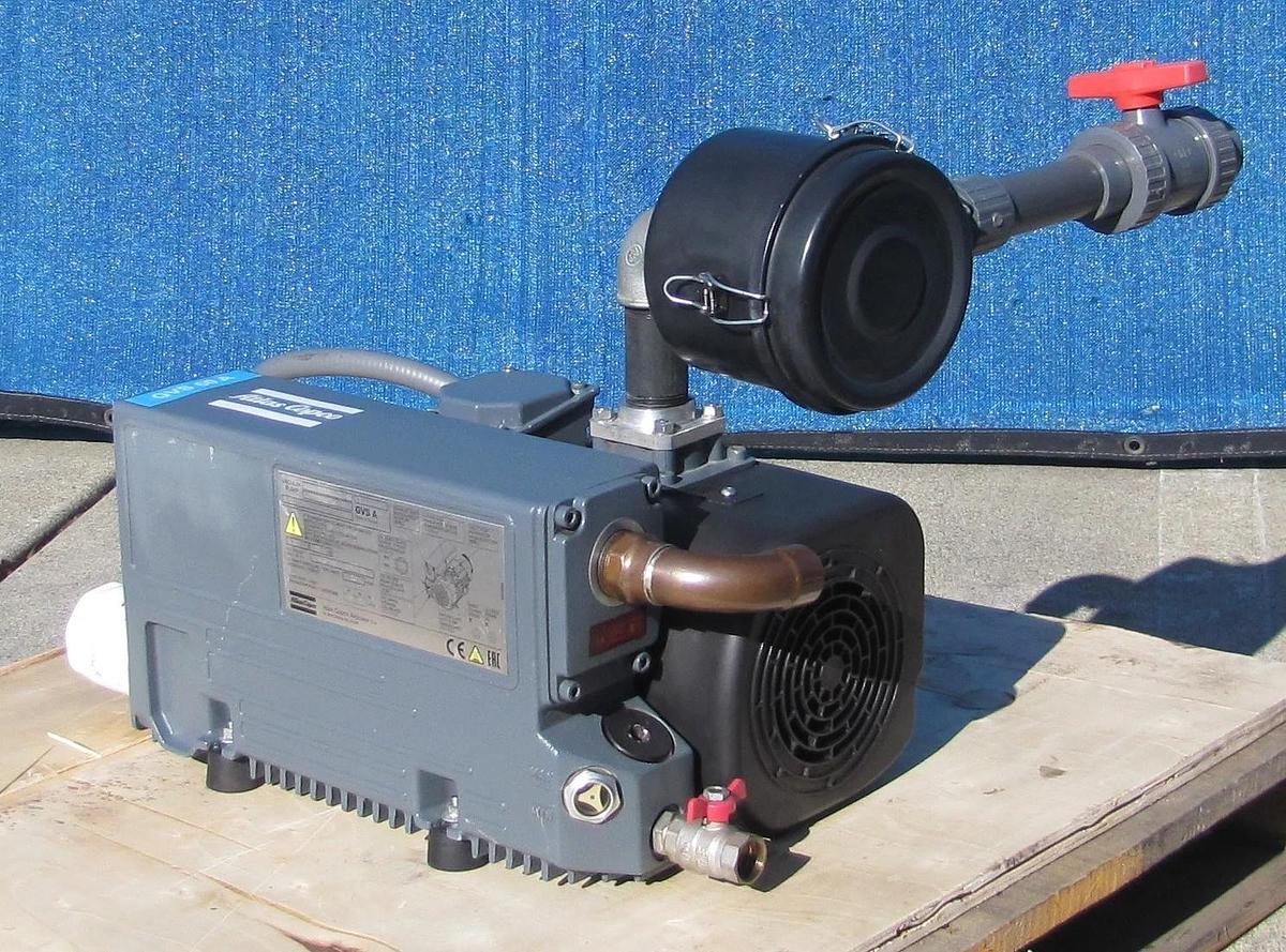Used Atlas Copco 3 HP GVS Oil Lubricated Rotary Vane Vacuum Pump 42 CFM 230/460V