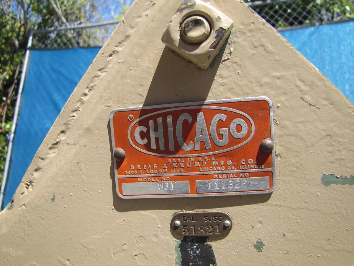 Used Chicago W31 48" Box & Pan Finger Brake Sheet Metal Bender 14 Gauge Metalworking