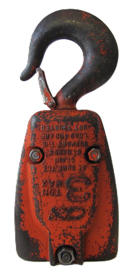 Used CM Lower Hook Block Assembly 627-860 Triple Reeved for RRT 3 Ton Chain Hoist