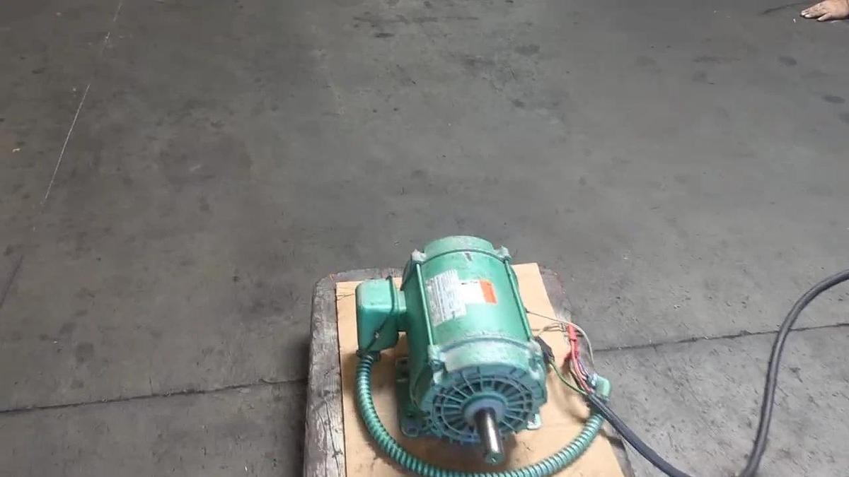 Used US Electrical 5HP Motor 208-230/460V 3 Phase 184T Frame 1735 RPM 1-1/8 Shaft
