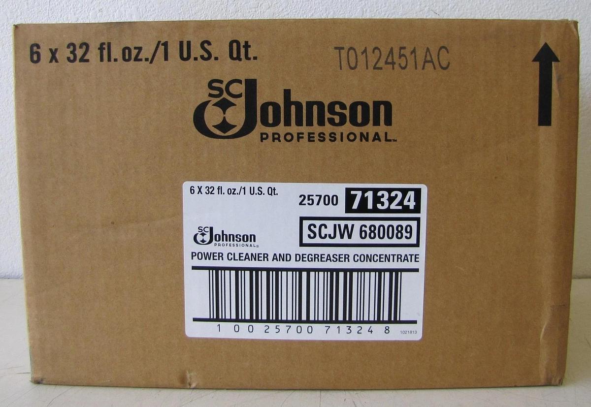 Lot of 35 Qts of Johnson Kitchen Power Cleaner & Degreaser 5 cases & 1 partial