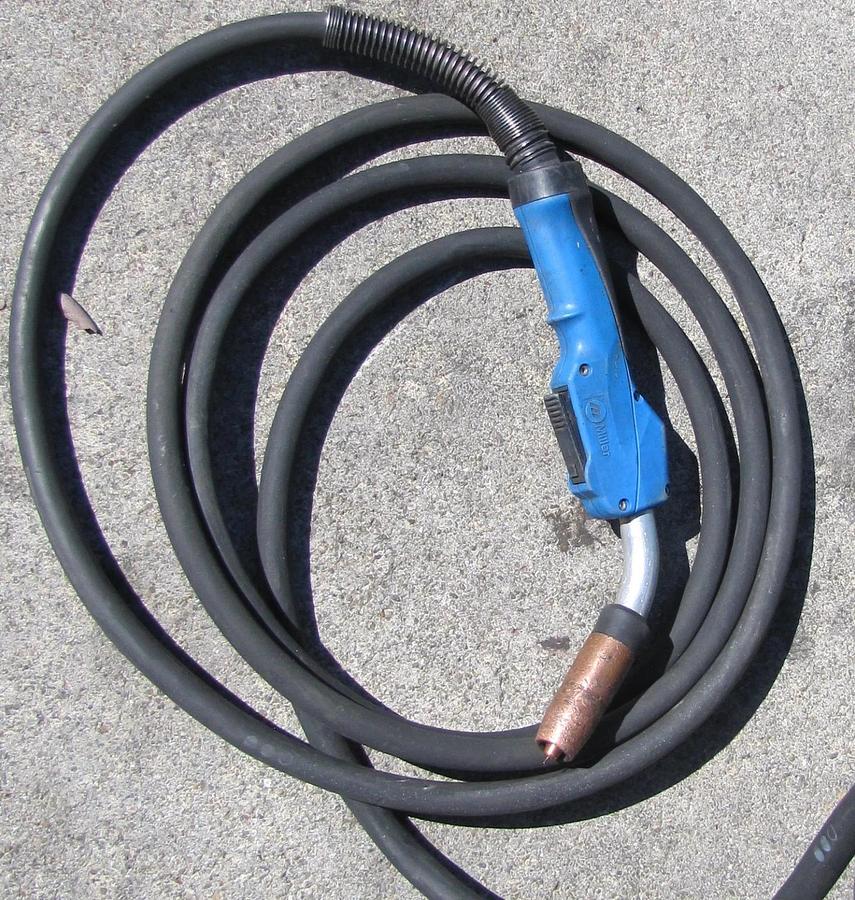 Used Miller Millermatic 255 MIG Pulsed MIG Welder 230V 3 Phase 7in LCD Cart Helmet
