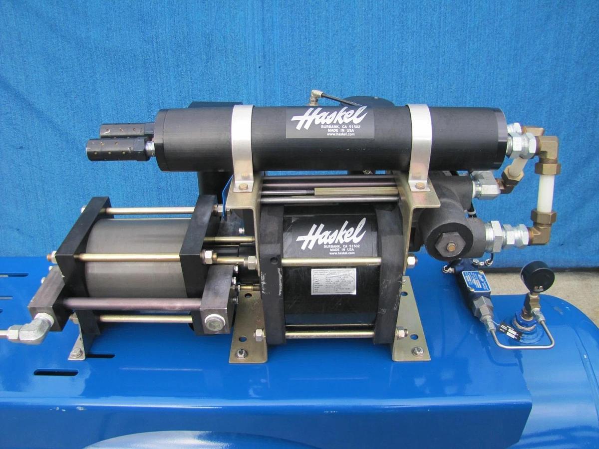 Used Haskel 8AGD-2 Single Stage Double Action Gas Booster with 80 Gallon Tank