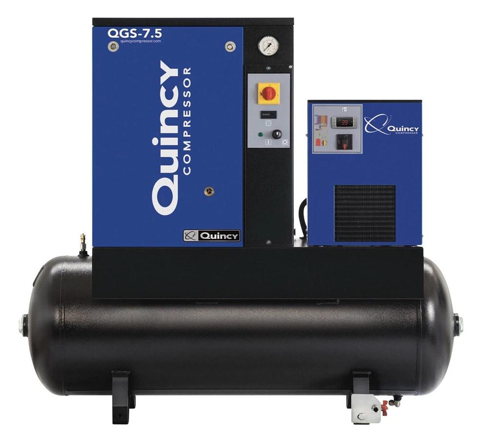 Used 2024 New Quincy QGS-7.5 Rotary Screw Air Compressor 7.5 HP w Dryer & 60 G Tank
