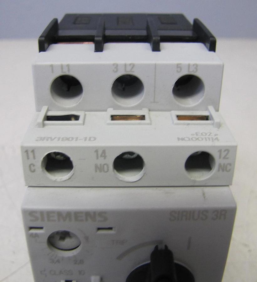 Used Siemens 3RV1021-1EA10 Manual Motor Starter Circuit Breaker 4 Amps 4A
