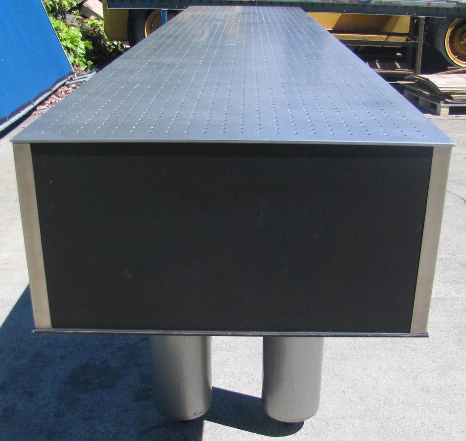 Used Newport NRC 10' x 2' Optical Breadboard Sealed Hole Table Top with Legs