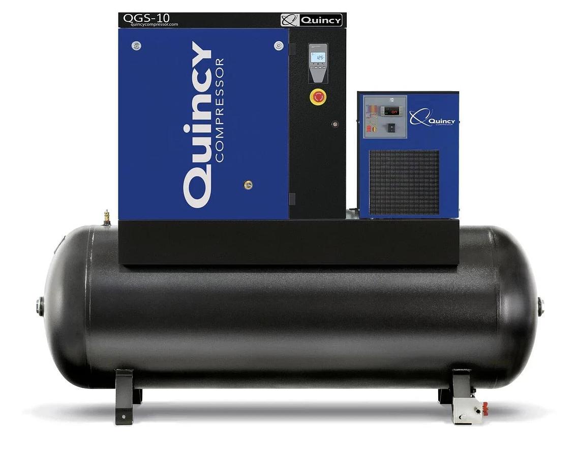 Used 2024 New Quincy QGS-10 Rotary Screw Air Compressor 10 HP w Dryer & 120 G Tank