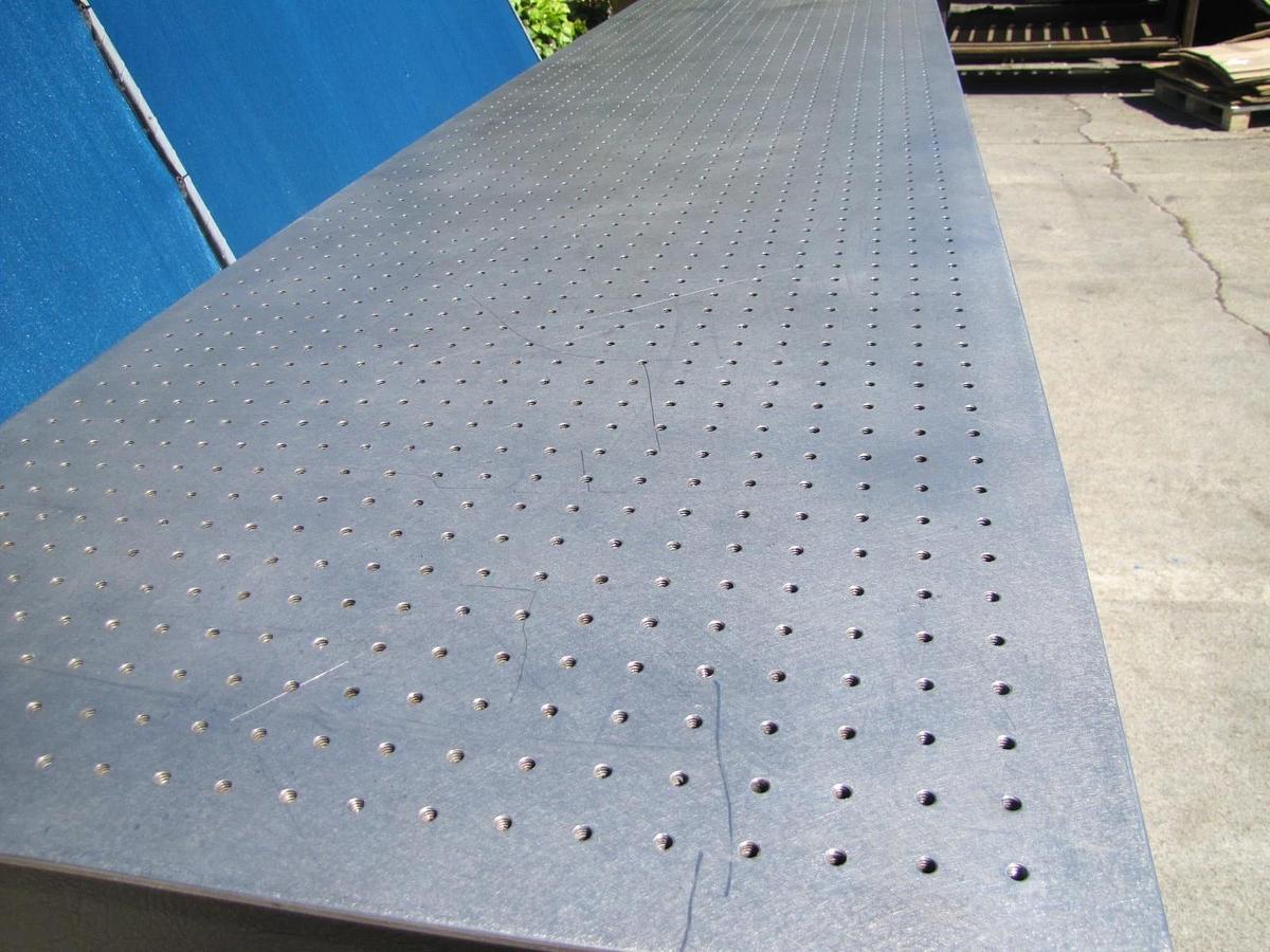 Used Newport NRC 10' x 2' Optical Breadboard Sealed Hole Table Top with Legs