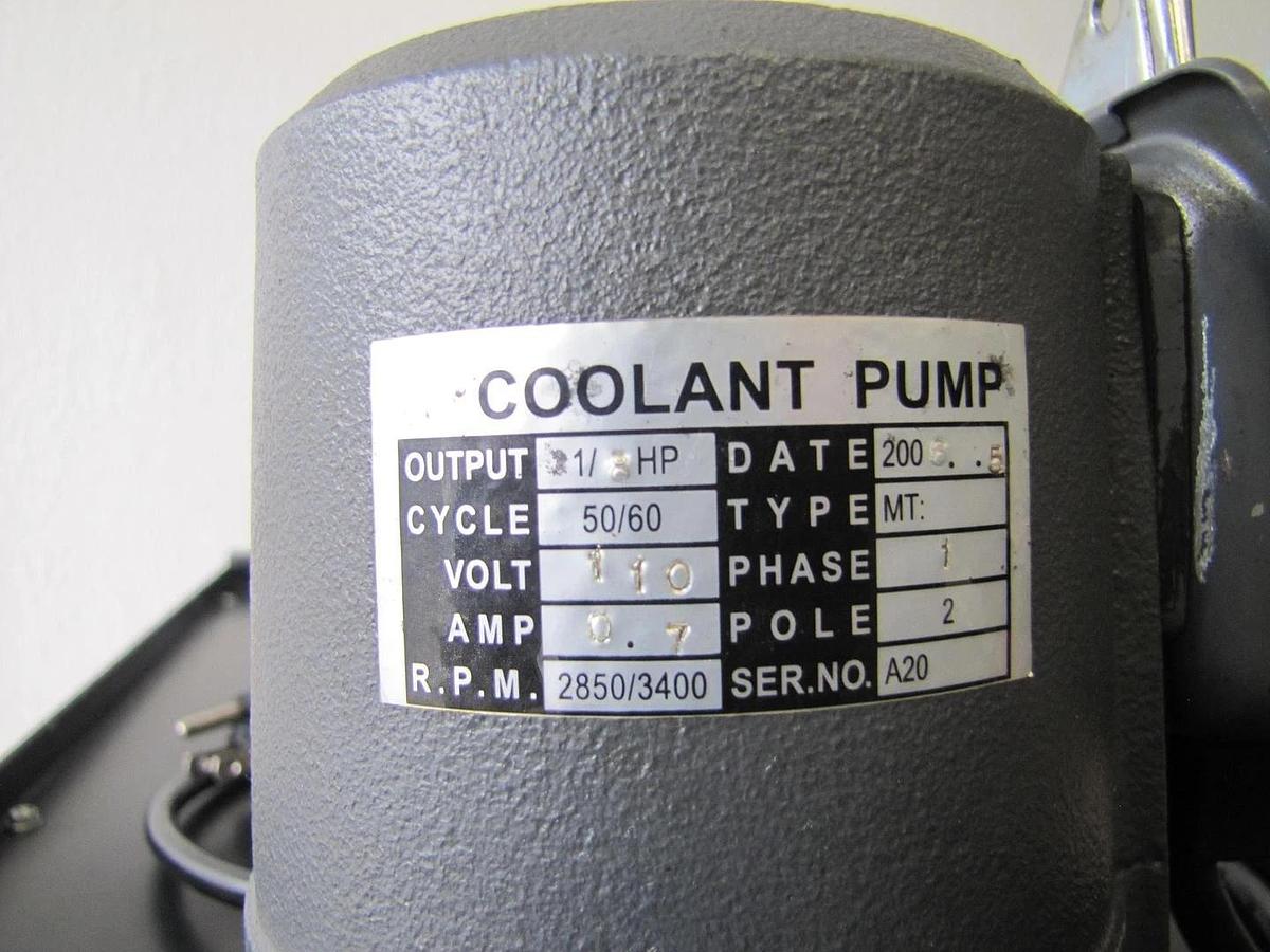 Used Industrial Coolant Pump 1/8HP With 24" Long x 12" Wide x 8" Deep Tank 110 VAC