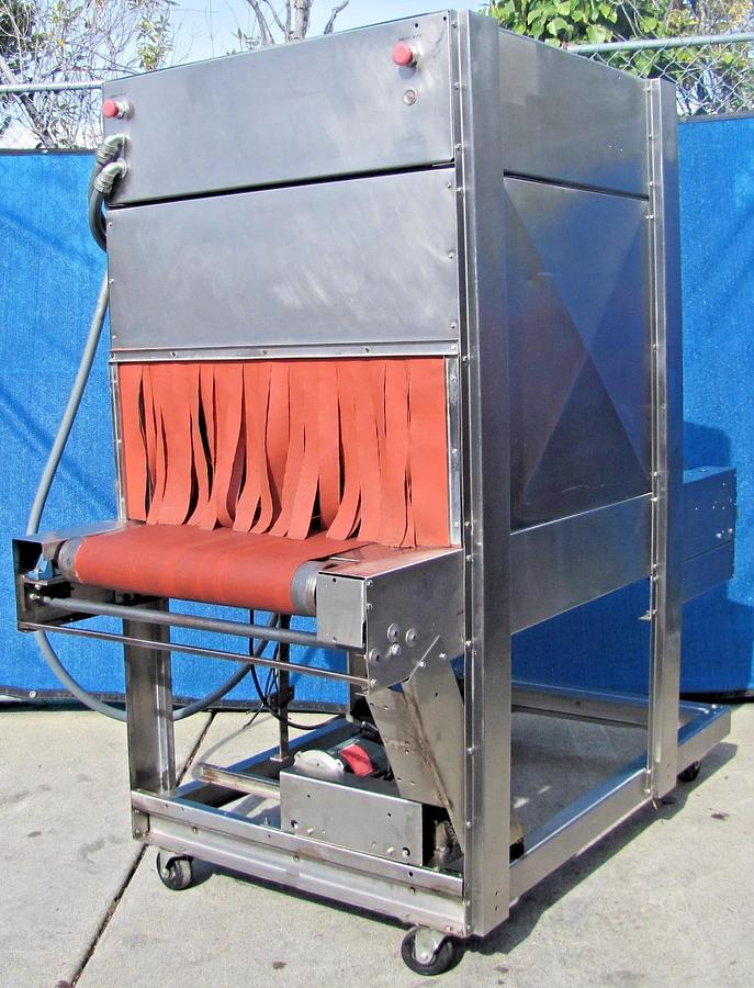 Used Commercial Stainless Steel Heat Shrink Tunnel 350°F Adjustable Speed Conveyor