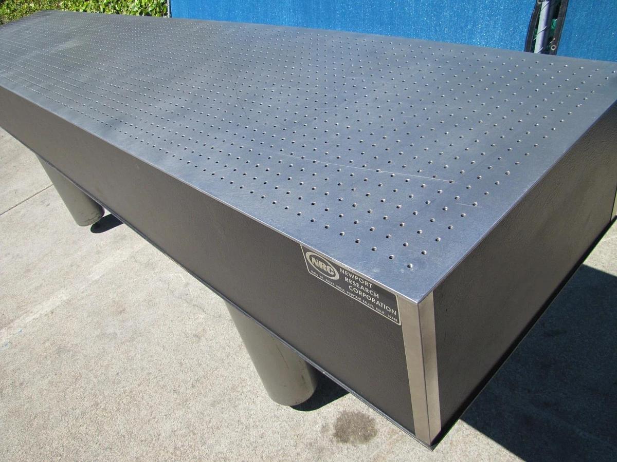 Used Newport NRC 10' x 2' Optical Breadboard Sealed Hole Table Top with Legs
