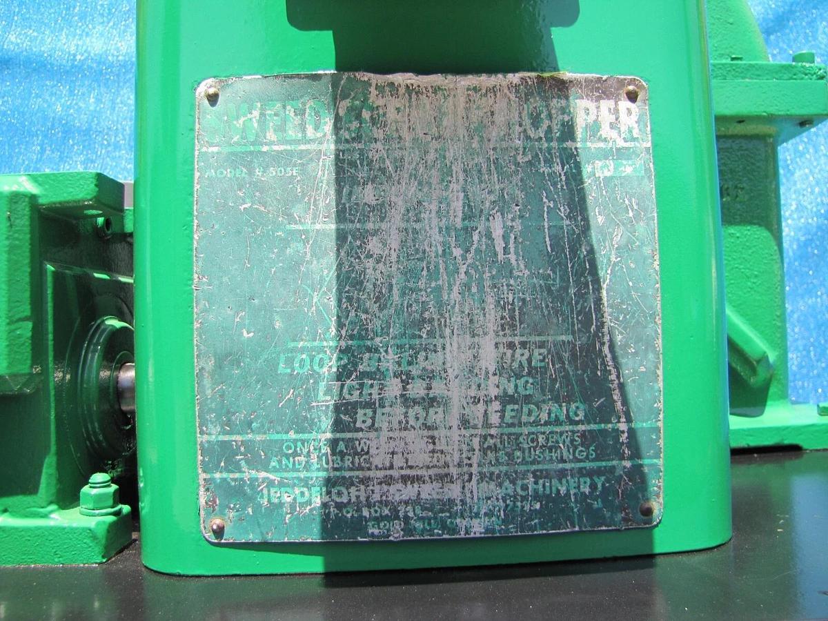 Used Sweed Metal Scrap Banding Wire Recycling Chopper with Wheeled Stand 460V 3PH