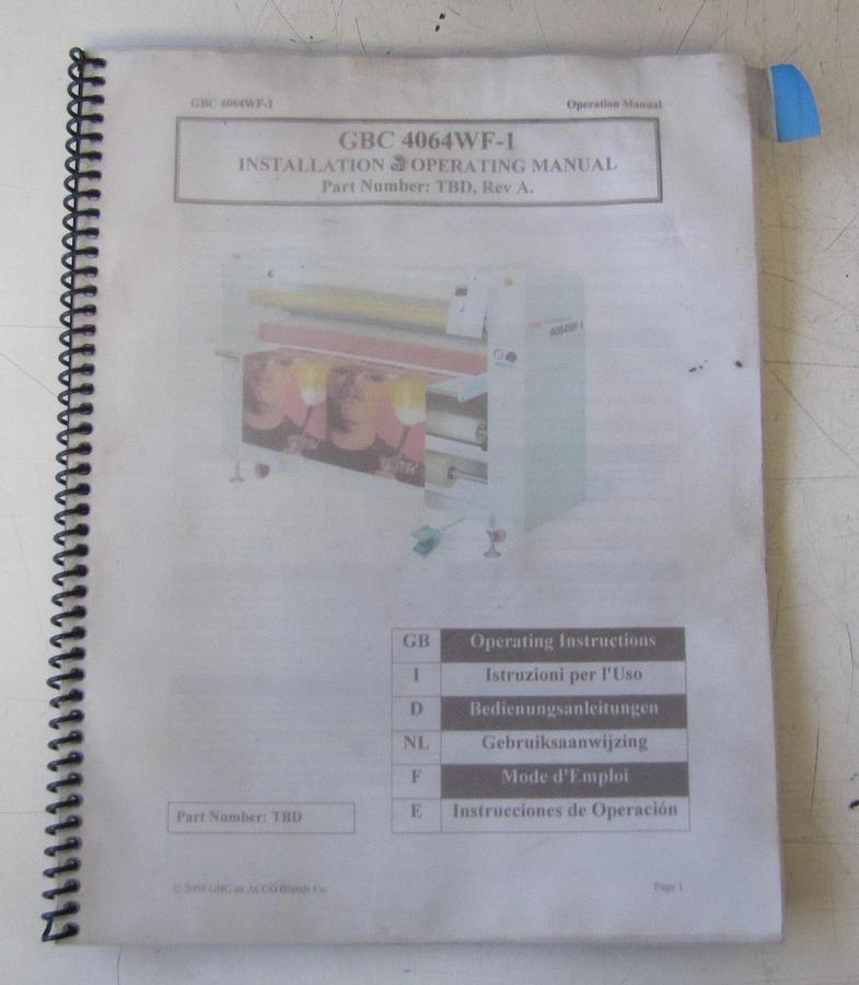 Used GBC 4064WF 64 Inch Wide Format Heated Roller Laminator 220V 1 Phase Industrial