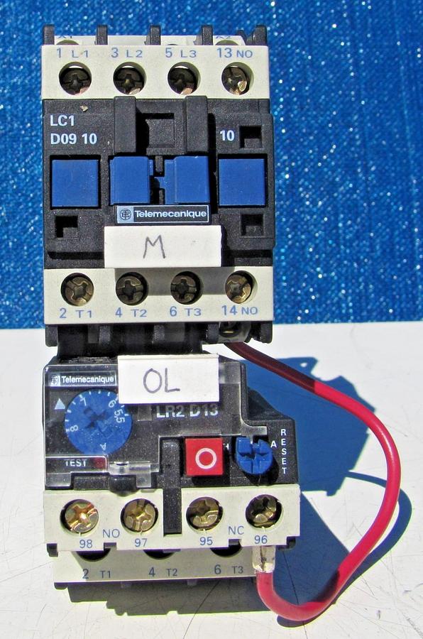 Used Telemacanique 25A Motor Sarter Contactor 120V Coil and Overload Relay