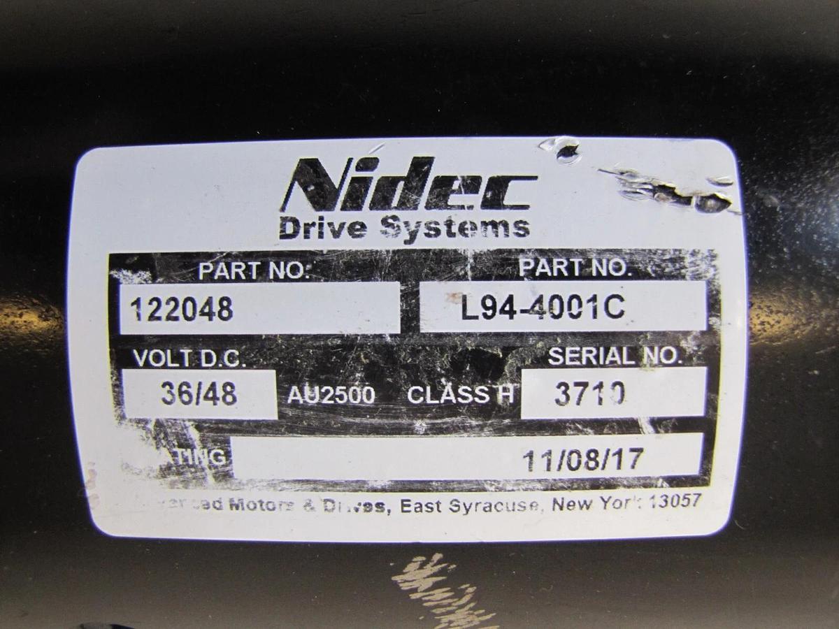 Used Nidec 36V 48V 122048 Electric DC Motor L94-4001C Bendi 122048 Lift Motor 48 VDC