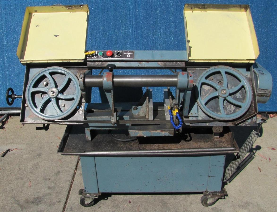Used Delta Rockwell Model 9 Horizontal Metal Bandsaw 1 HP 220V 3PH Coolant Pump Vise