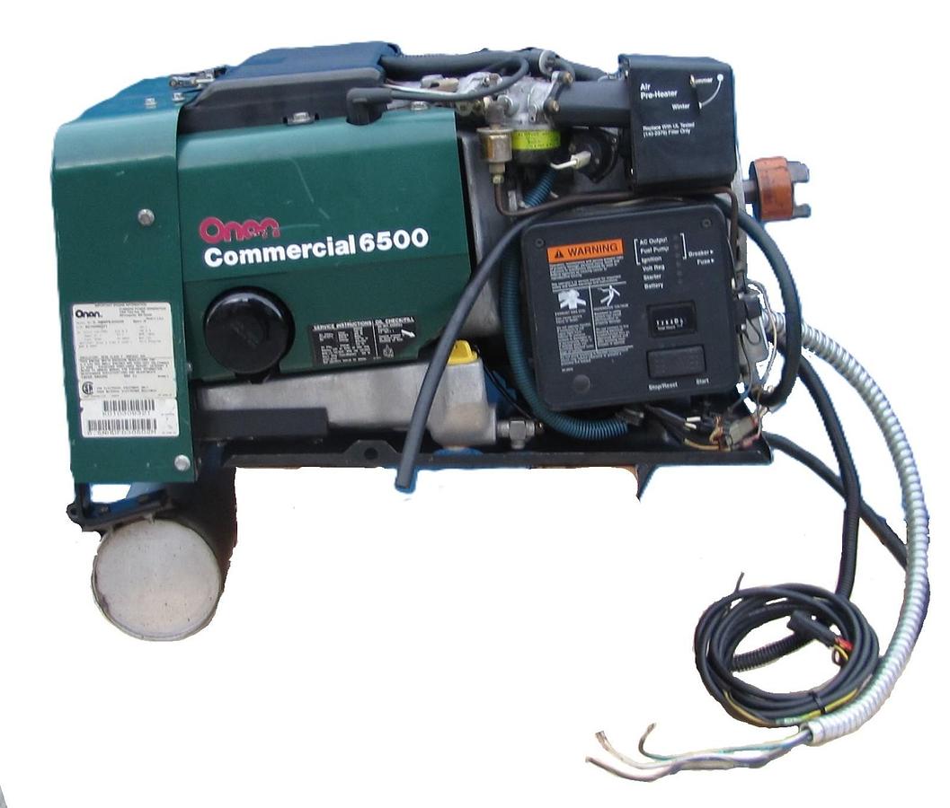 Used Onan Commercial 6500 Watt RV Generator Gasoline Powered 120V Output