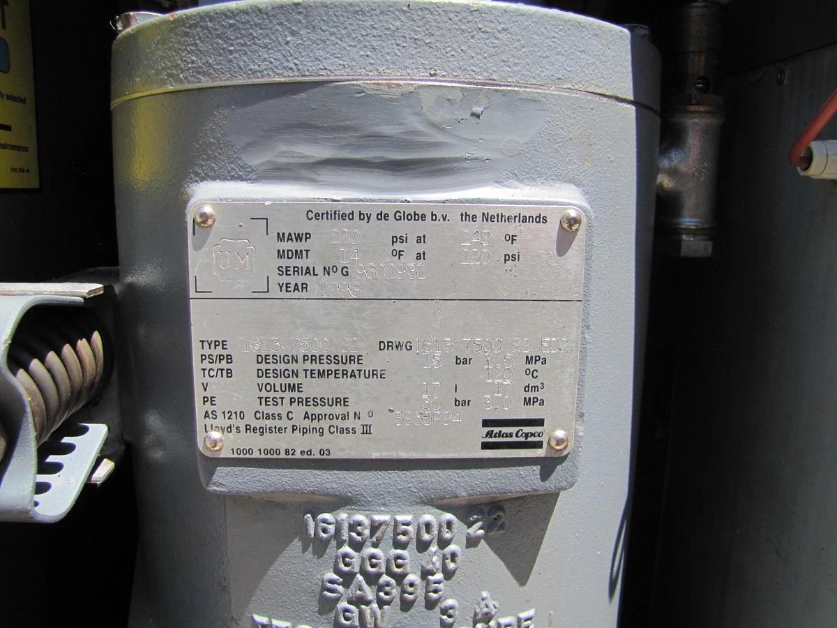 Used Atlas Copco GA11 15 HP Rotary Screw Air Compressor 460V 3 Phase 115 PSI
