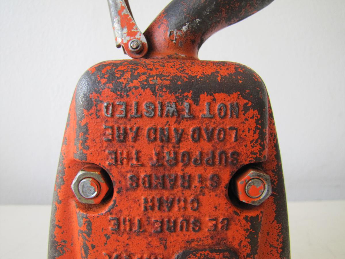 Used CM Lower Hook Block Assembly 627-860 Triple Reeved for RRT 3 Ton Chain Hoist