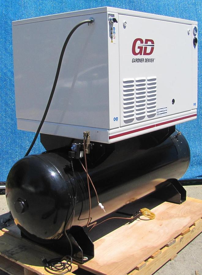 Used Gardner Denver 7.5 HP Piston Air Compressor 80 Gallon Tank 460V 3PH 160PSI