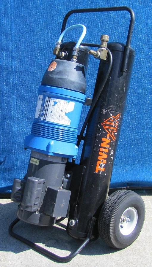 Used Twin Air TA-3 Rotary Vane Air Compressor 2HP 115V Two 50ft Hoses & Manifold #2