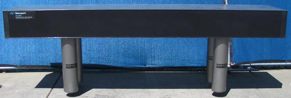 Used Newport RS 3000 10' x 2' Optical Breadboard Sealed Hole Table Top with Legs