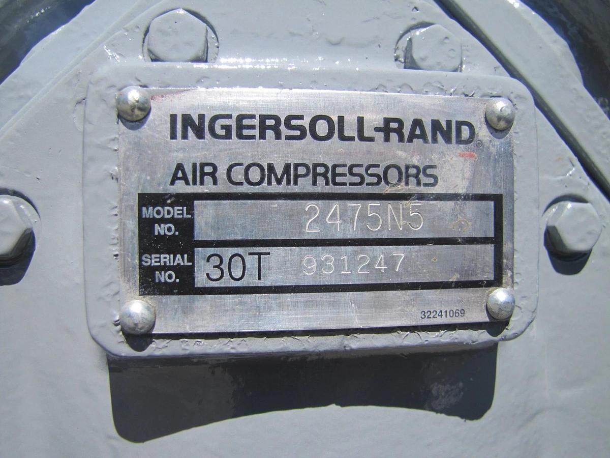 Used Ingersoll Rand 5 HP T30 Upright Piston Air Compressor 80 Gallon Tank 230V 3 Ph