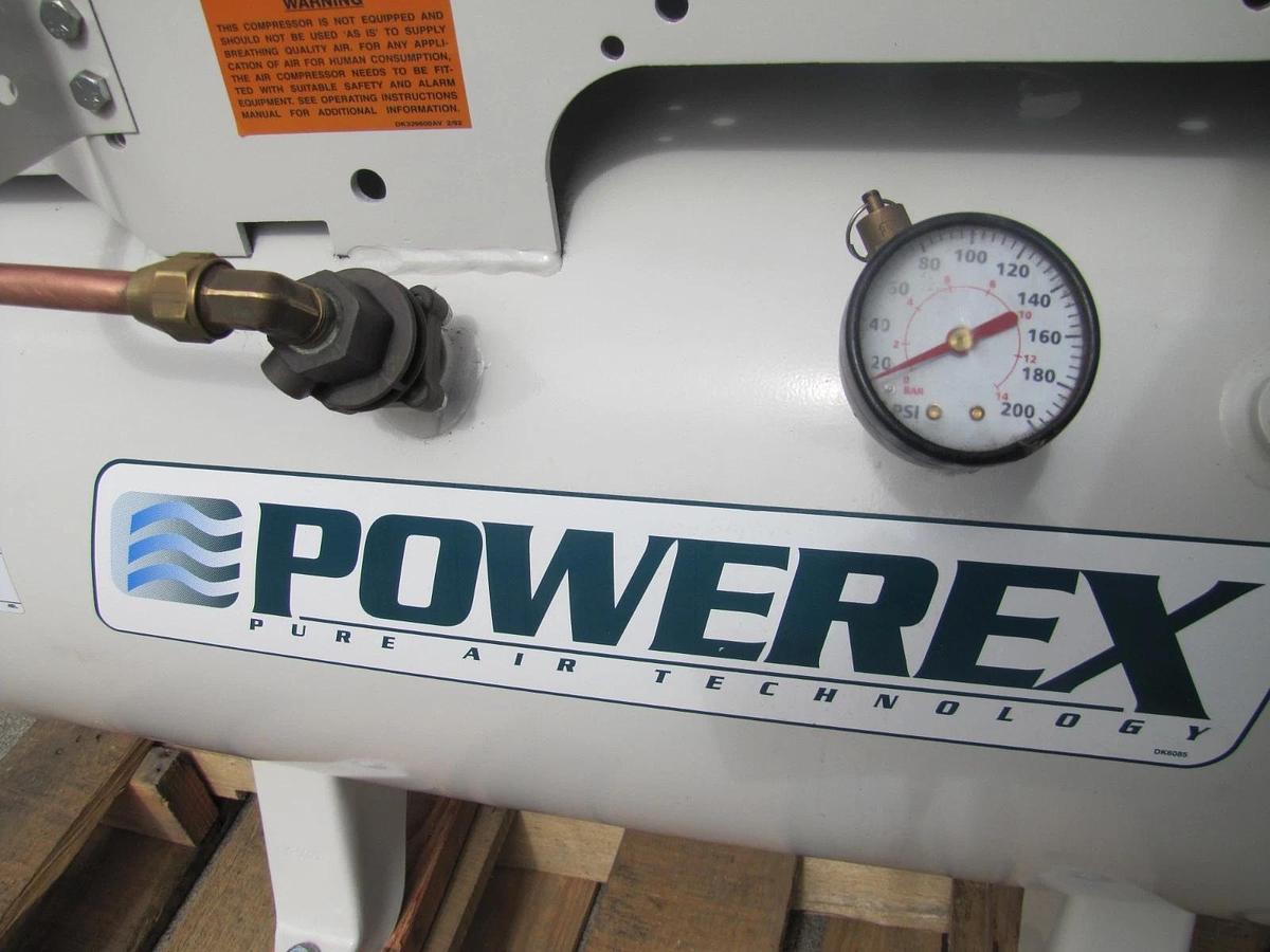 Used Powerex Oilless 3HP Scroll Air Compressor STS030134 with Tank and Air Dryer