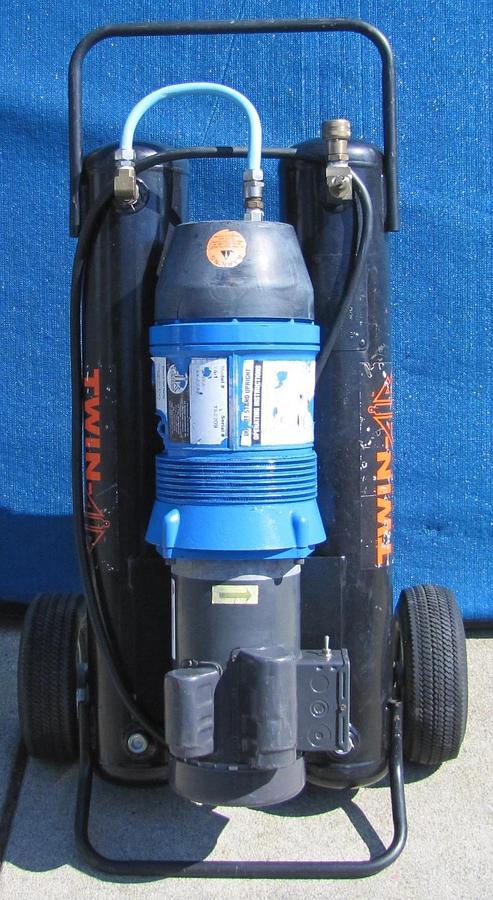 Used Twin Air TA-3 Rotary Vane Air Compressor 2HP 115V Two 50ft Hoses & Manifold #2