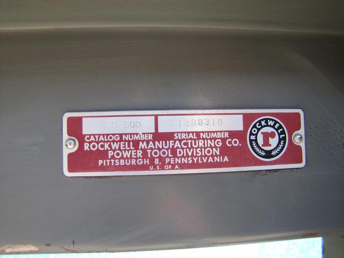 Used Rockwell 28-500 Vertical Band Saw Variable Speed 1HP 230V 1PH New Bi-Metal Blade