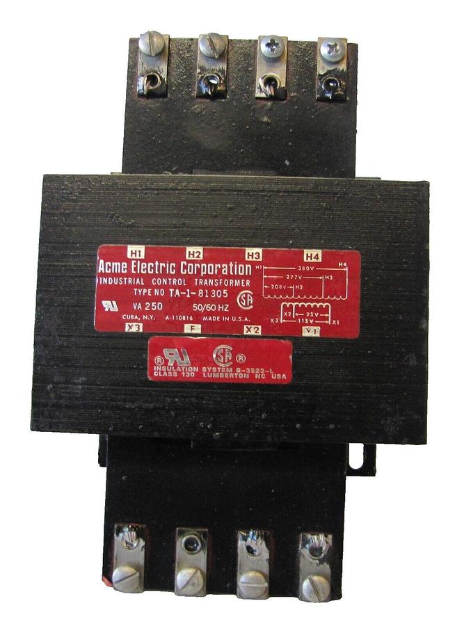 Used Acme 250 VA Electric Power Control Transformer 208V 277V 380V Input 115v Output