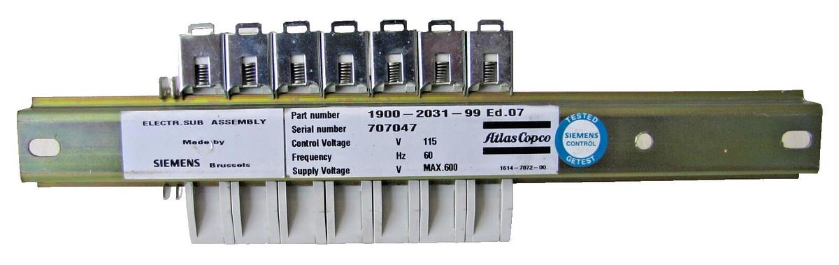 Used Lot of 7 Siemens Fuse Holders 3NW7 011 690V 32A 3NW7011 with DIN Rail