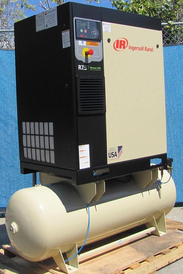 Used Ingersoll Rand R7.5 Nirvana VSD 10HP Rotary Screw Air Compressor 80 Gallon Tank