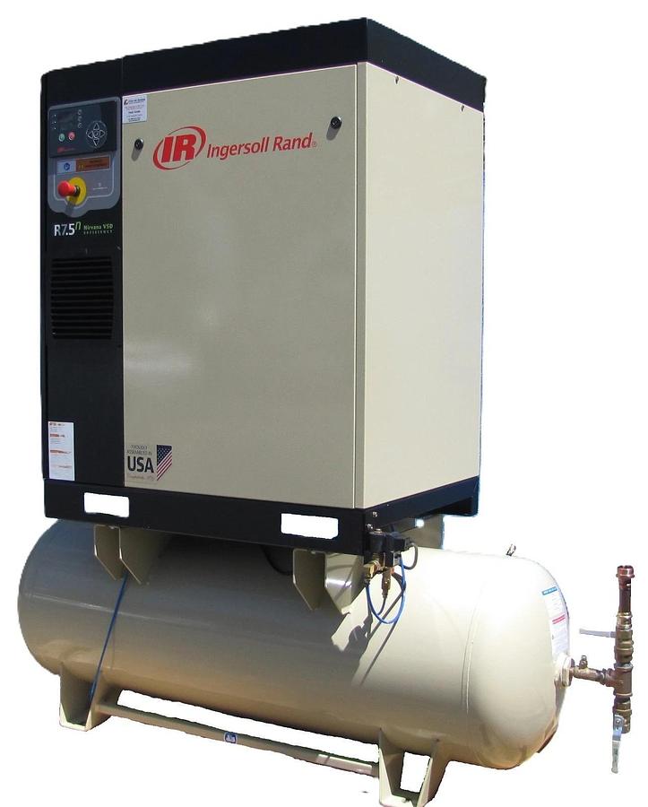 Used Ingersoll Rand R7.5 Nirvana VSD 10HP Rotary Screw Air Compressor 80 Gallon Tank