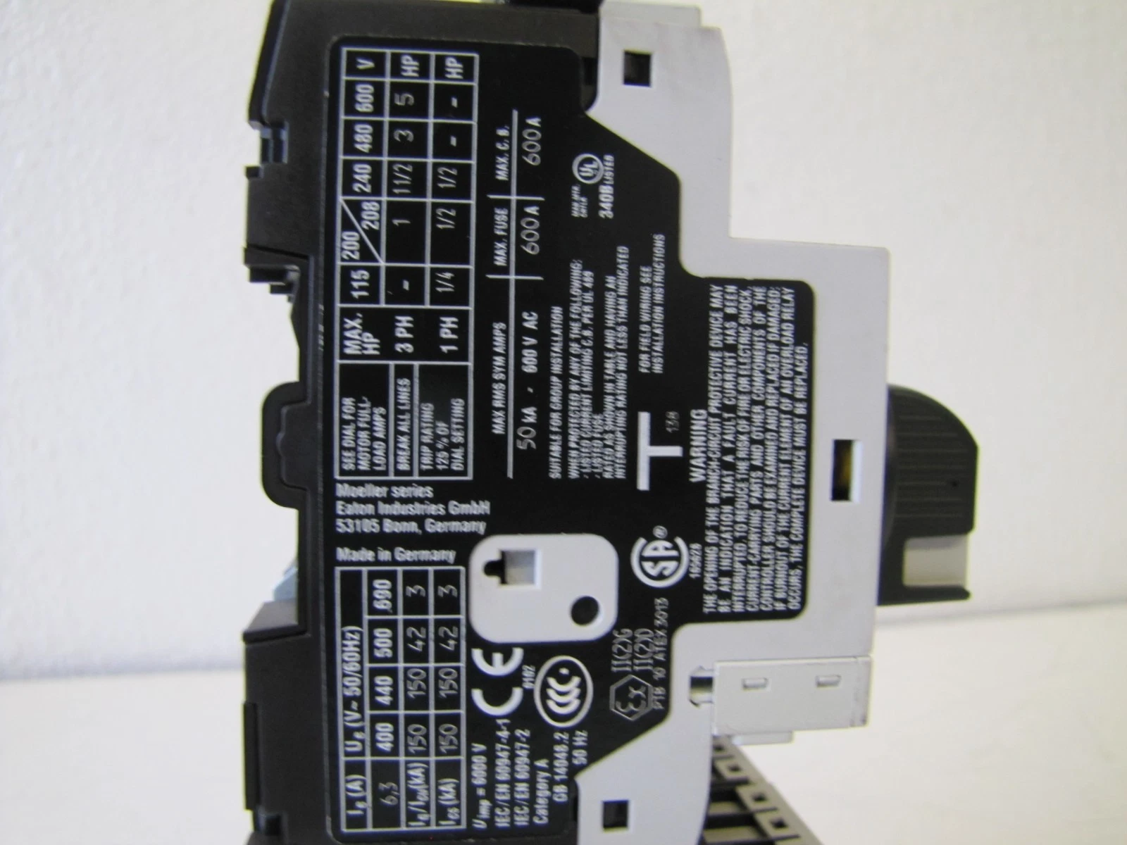 Used Eaton Reversing Contactor Assembly 2x DILM9-10 2x PKZM0-6.3 Breaker 20A 3 Pole