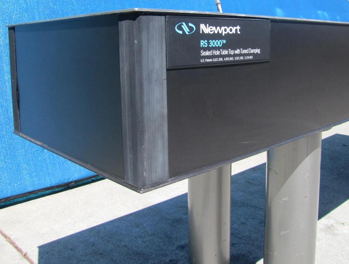 Used Newport RS 3000 10' x 2' Optical Breadboard Sealed Hole Table Top with Legs