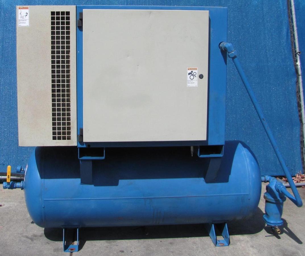Used Quincy 25HP VFD Rotary Screw Air Compressor 120 Gal Tank 230V 3PH Only 34178 Hrs