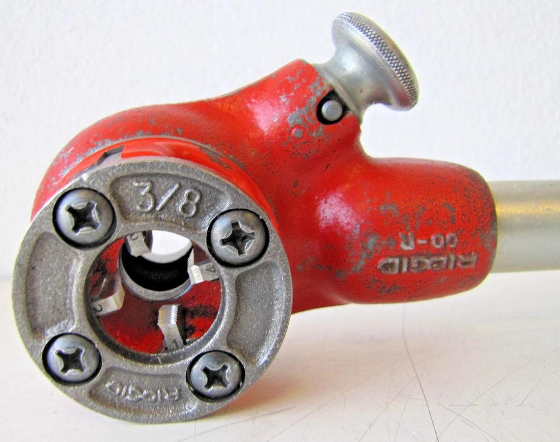 Used RIDGID 36345 00-R Exposed Ratchet Threader Set 1/4", 3/8", 1/2", 3/4", 1" Sizes