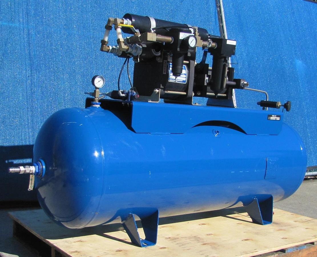 Used Haskel 8AGD-2 Single Stage Double Action Gas Booster with 80 Gallon Tank