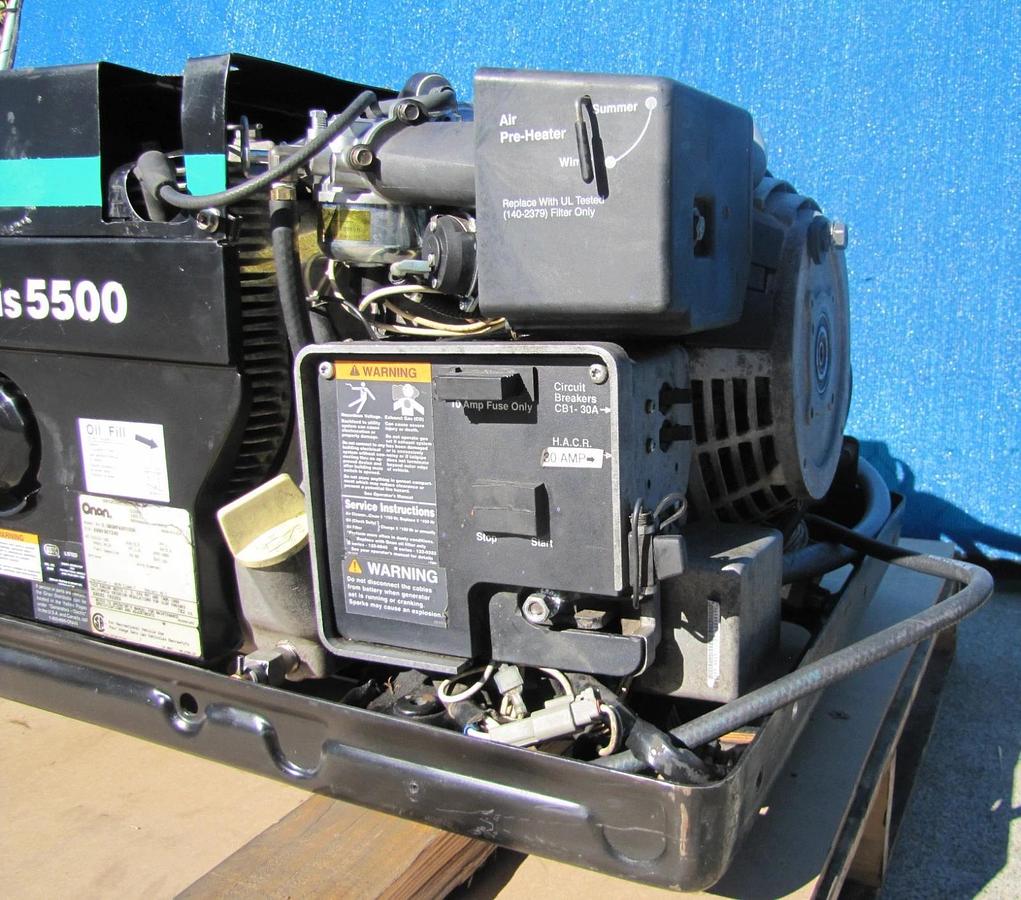 Used Cummins Onan Marquis 5500 Watt Gasoline RV Generator 120V Output