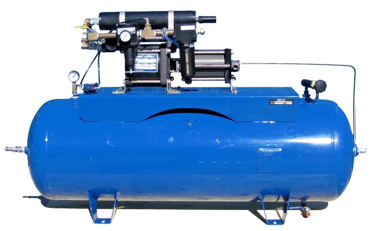 Used Haskel 8AGD-2 Single Stage Double Action Gas Booster with 80 Gallon Tank