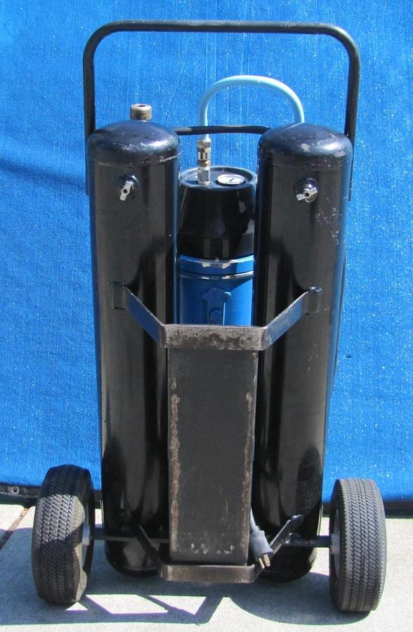 Used Twin Air TA-3 Rotary Vane Air Compressor 2HP 115V Two 50ft Hoses & Manifold #2