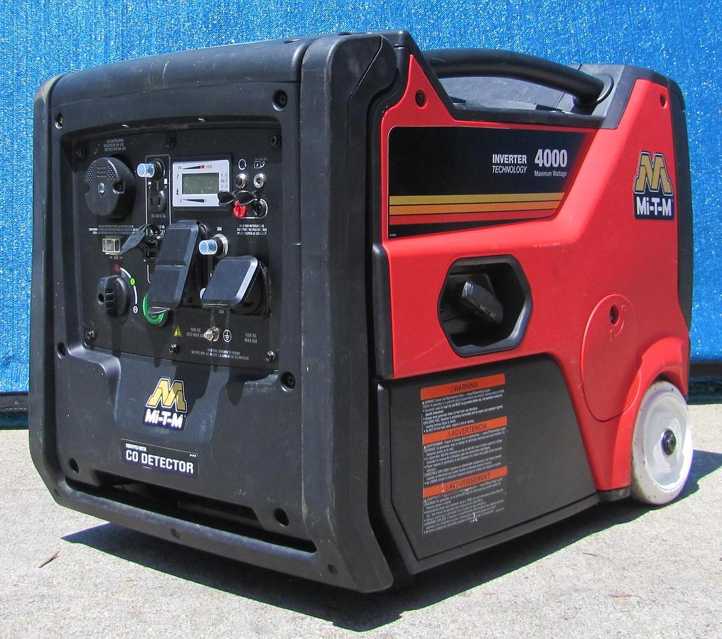 Used Mi-T-M 4000 Watt Gas Generator Inverter Technology 120 VAC & 12 VDC Output