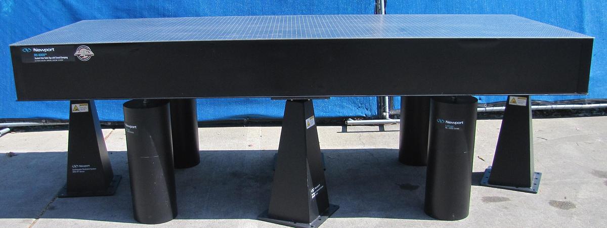 Used Newport RS 4000 10' x 4' Optical Breadboard Sealed Hole Table Top RL-2000 Legs
