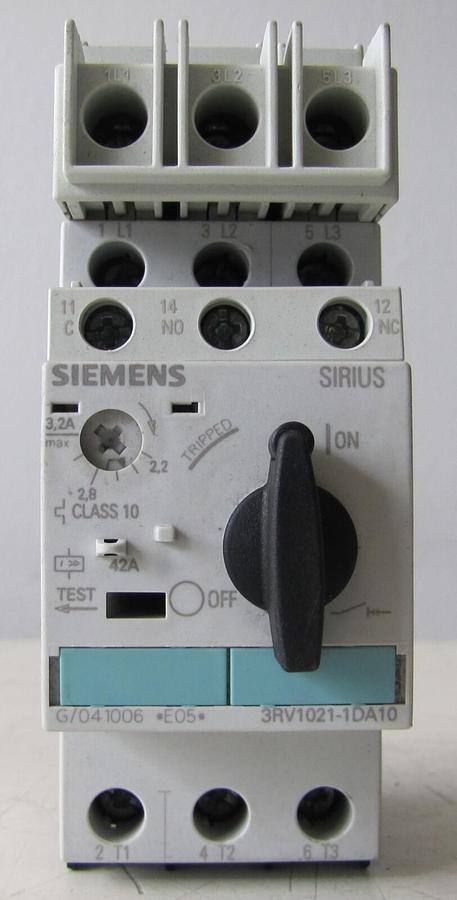 Used Siemens 32A Manual Motor Starter Circuit Breaker 3RV1021-1DA10 690V 32 Amp
