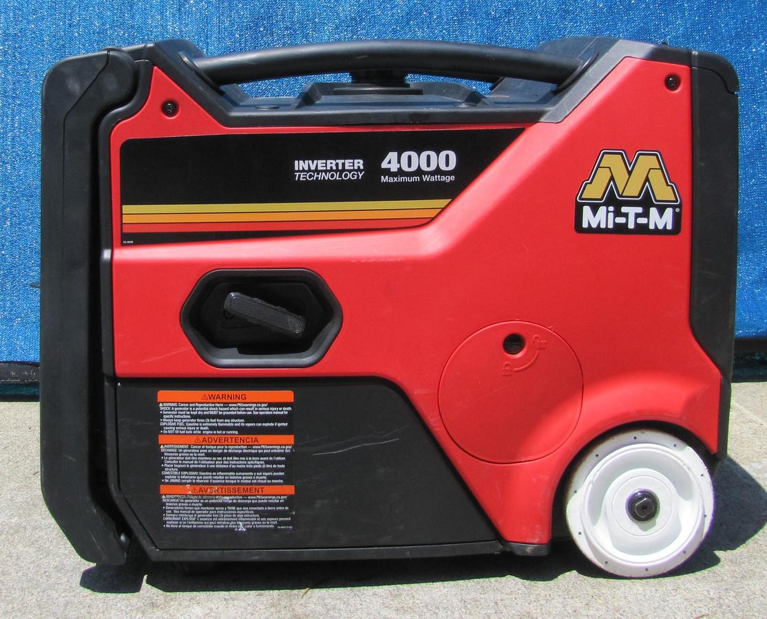 Used Mi-T-M 4000 Watt Gas Generator Inverter Technology 120 VAC & 12 VDC Output
