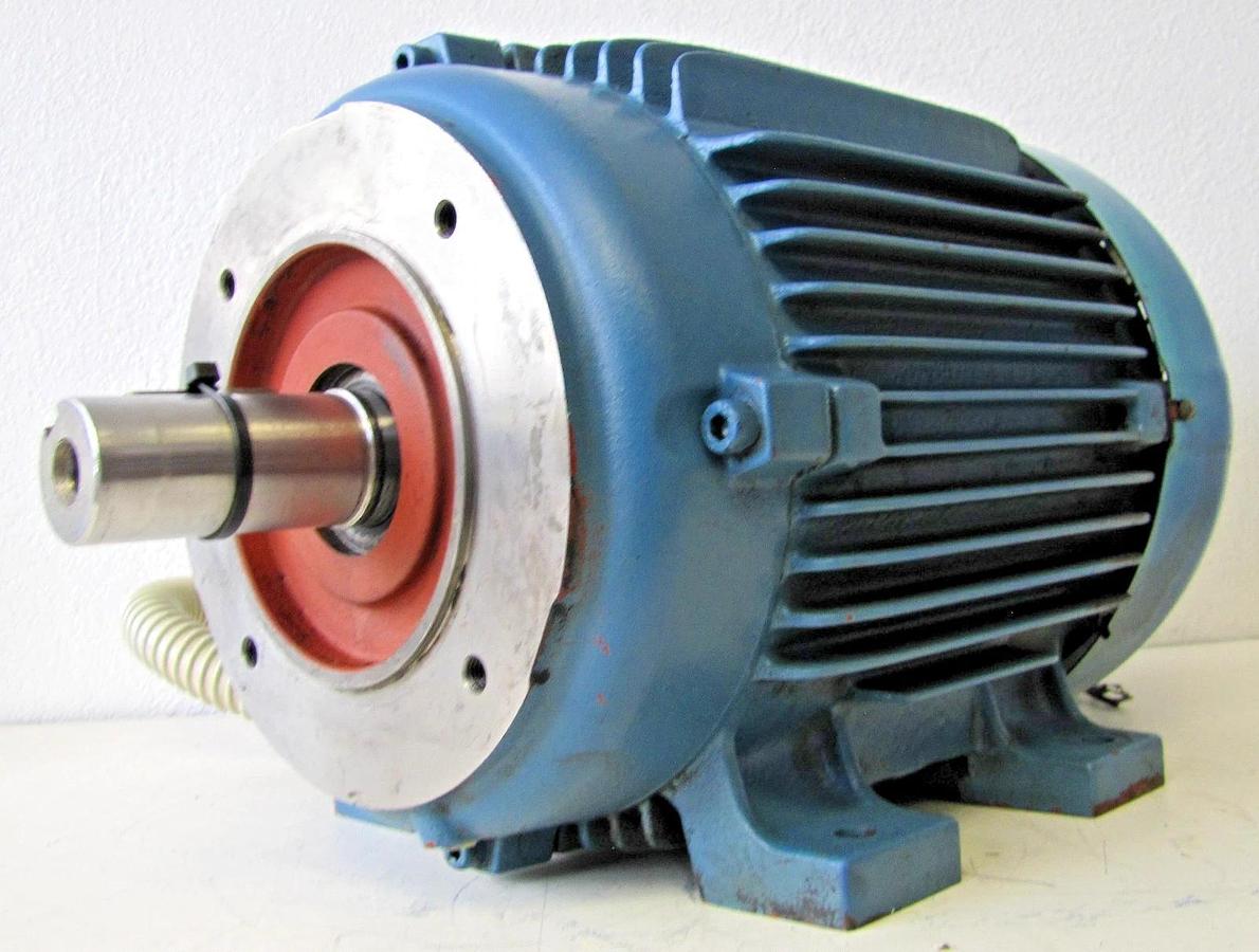 Used WEG 10HP Electric Motor 208-230/460V 3 Phase AC 3545 RPM 123S 1-3/8" Dia Shaft